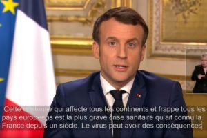 Speech of March 12, 2020 (capture Youtube Official E.Macron account)