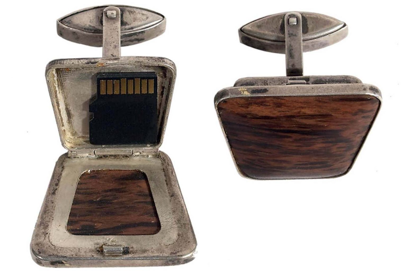 e cufflinks (silver 875/1000) manufactured in Sverdlovsk in 1961 for the KGB (USSR), with a secret compartment (microdot/microfilm, etc.). Production from 1958-1967. Dauphine Market - Florence Glassmaker