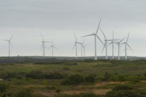 Wind farm in Aumelas, Herault, France