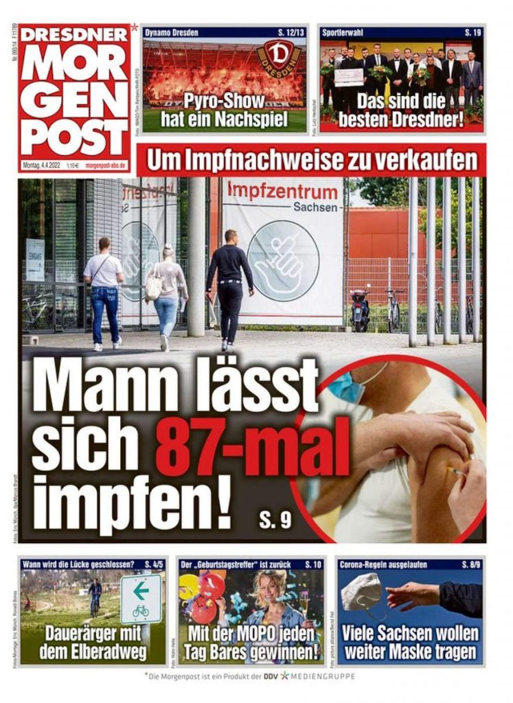 The Morgenpost: Vaccinated 87 times!