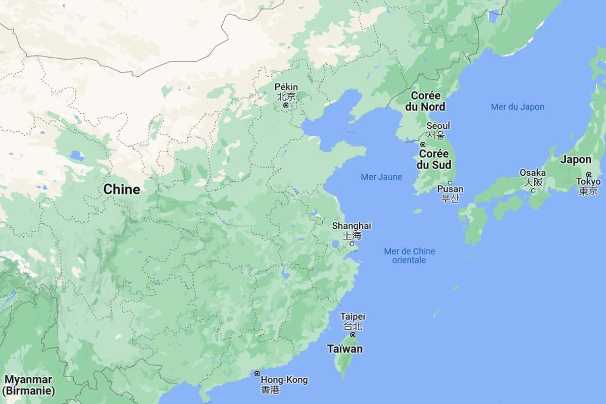 Taiwan-China (Google map)