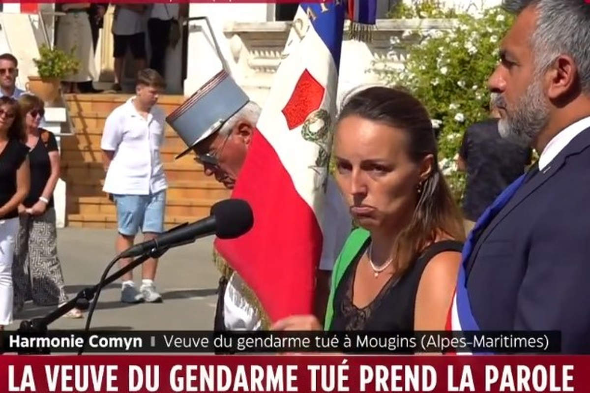 Funeral of gendarme killed after resisting arrest (capture LCI)