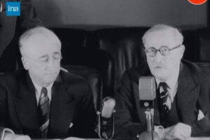 Signature de l'accord Blum / Byrnes de 1946 (INA)